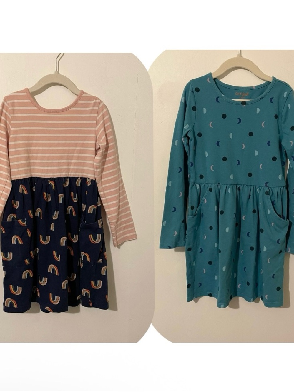 Girls Long Sleeve Dress Pockets Bundle Lot Hanna Andersson 6 7 Cat & Jack Medium